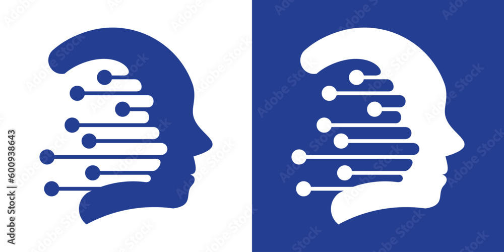technology intelligence logo design, design head icon vector illustration technology intelligence logo design, design head icon vector illustration