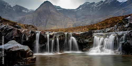 waterfall in the mountains