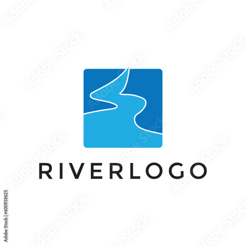 Simple river logo design template