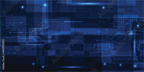 Vector illustrations of futuristic screen display for horizontal layout showcase with digital element grid line circuit decor.Future digital innonvation and technolog concepts.