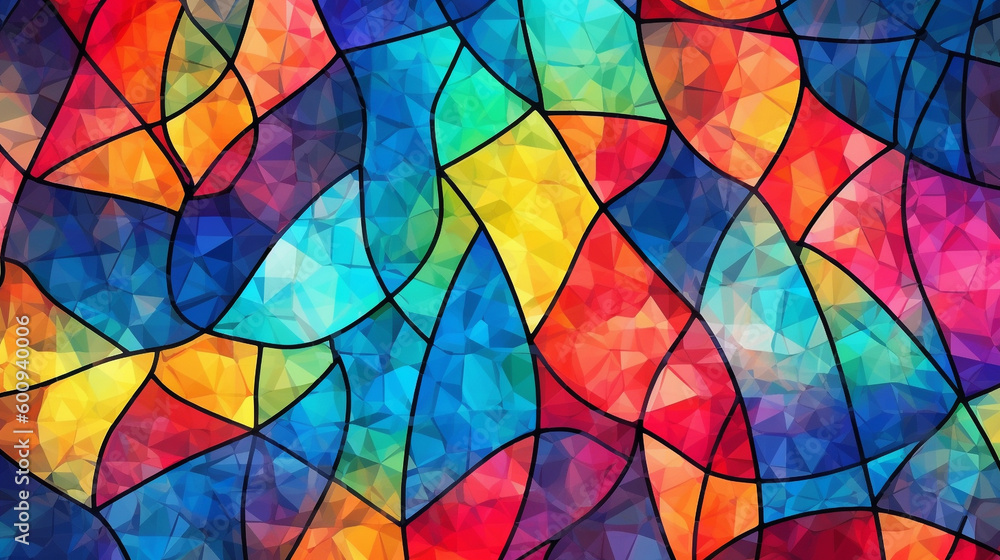Generative AI, an abstract background image with a stained glass effect Generative AI, an abstract background image with a stained glass effect