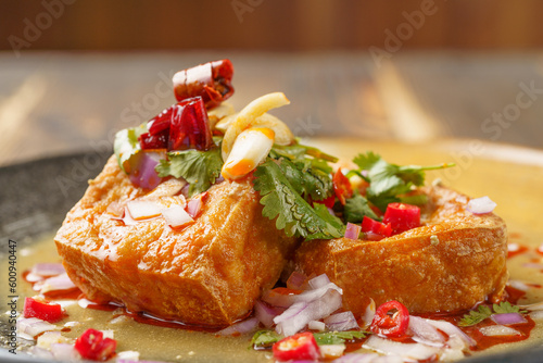 Street special snack fried stinky tofu