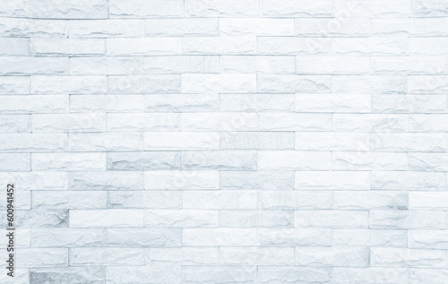 Detail of modern white brick wall background photo. White brick wall texture background for stone tile block painted in grey light color wallpaper modern interior and exterior and backdrop design.