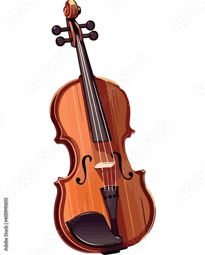 Wooden violin illustration