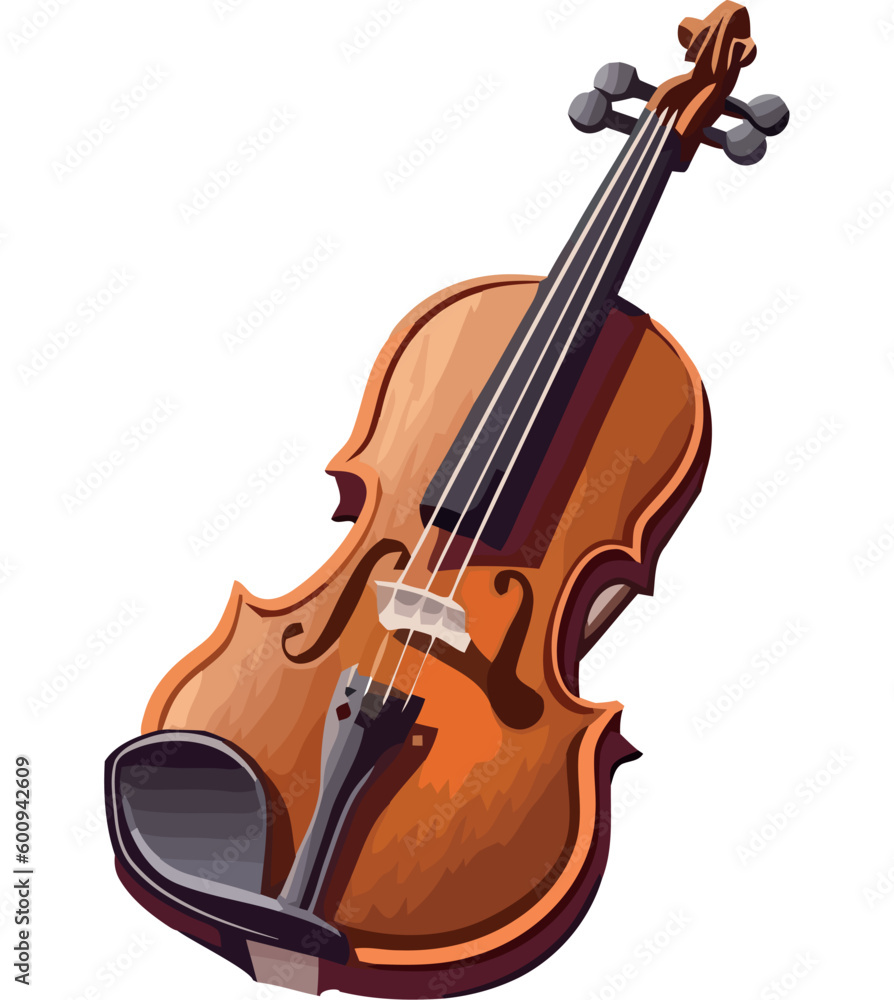 Fototapeta premium Classical wooden violin illustration