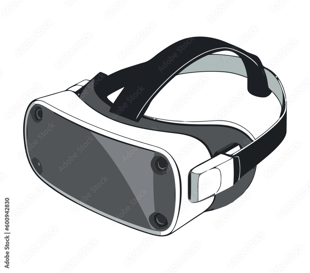 Futuristic headset watching digital video game icon Futuristic headset watching digital video game icon