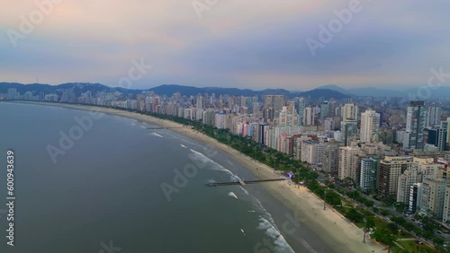 Wallpaper Mural Aerial cityscape of coast bay of Santos, state of Sao Paulo, Brazil. Landmark of South beach of brazilian state of São Paulo. Torontodigital.ca
