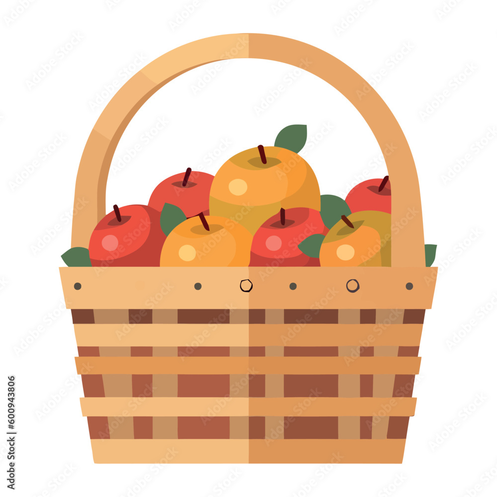 Fresh organic fruit basket, ripe and juicy Fresh organic fruit basket, ripe and juicy