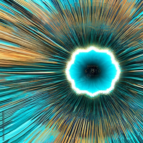 A digital abstract design in shades of teal and turquoise3, Generative AI