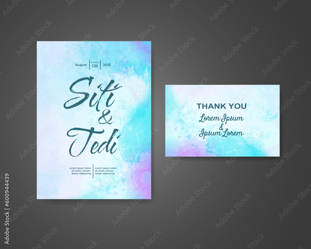 Wedding invitation with abstract watercolor background Wedding invitation with abstract watercolor background