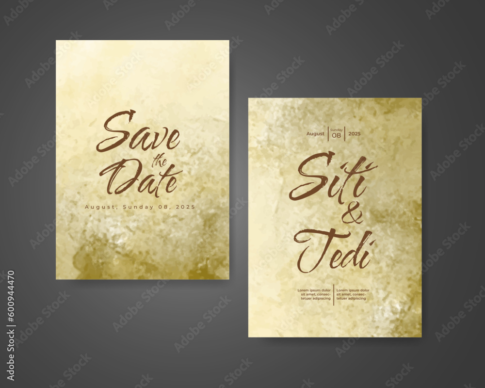 Wedding invitation with abstract watercolor background Wedding invitation with abstract watercolor background