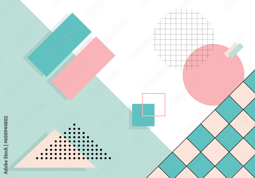 Colorful geometric background template banner and Memphis Design with Modern unique shape Colorful geometric background template banner and Memphis Design with Modern unique shape