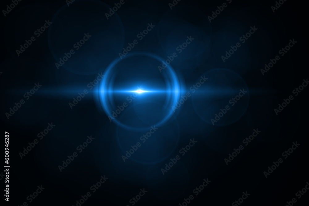 Obraz premium Optical lens flare effect on black background