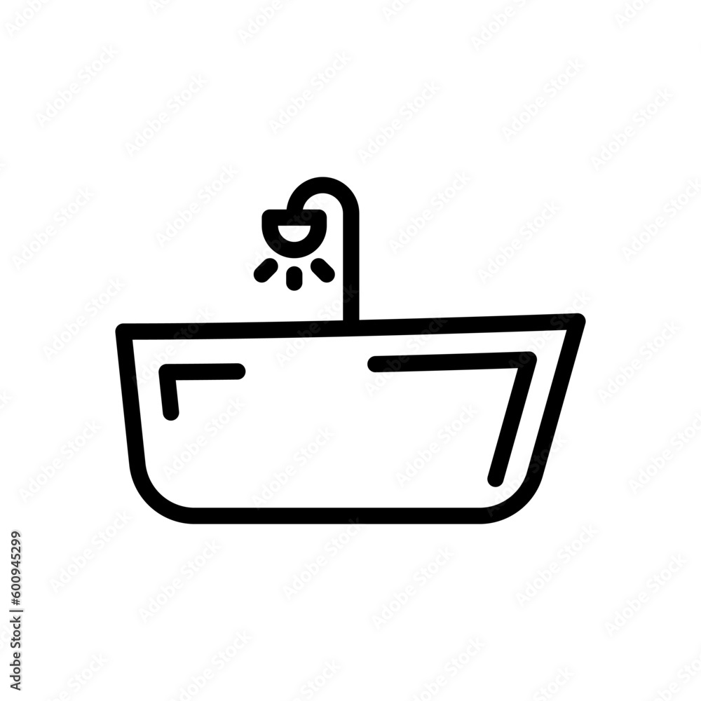 bathtub icon line style vector bathtub icon line style vector