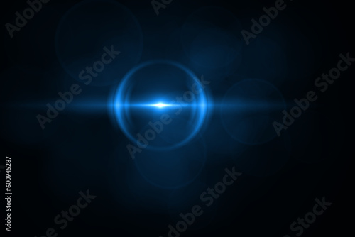 Optical lens flare effect on black background