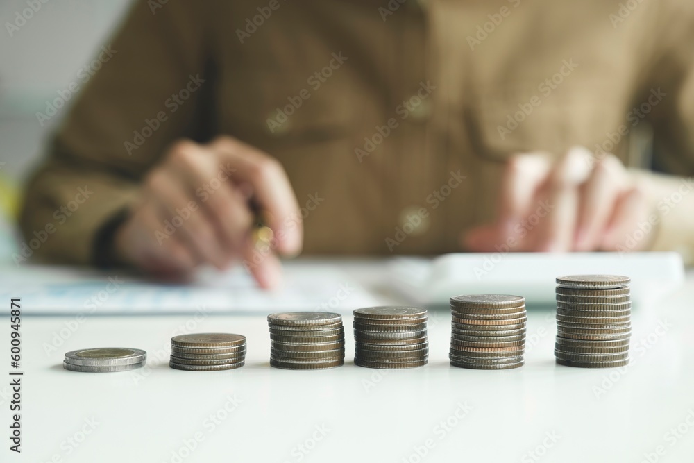 Fototapeta premium The concept of saving money or savings, investment.