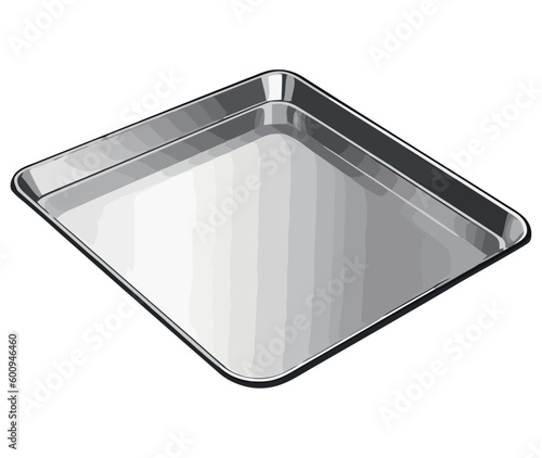 Shiny steel plate symbolizes a modern meal