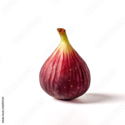 Ideal fresh fig, isolated on a white background, generative AI