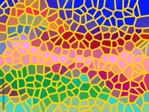 Mosaic shapes, colors, geometric forms, glass, abstract background