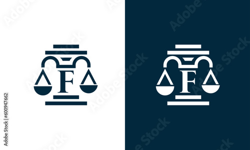 'F' letter law firm logo design.
