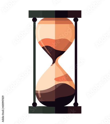 Time flows like sand in antique hourglass