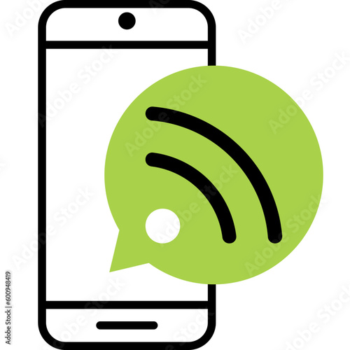 smartphone wireless hotspot flat icon vector illustration