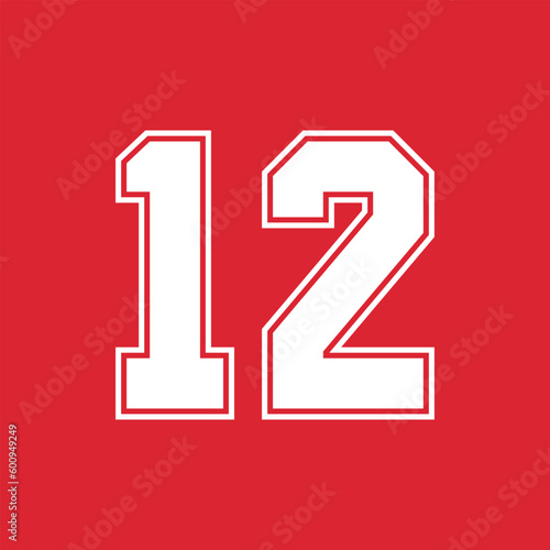 Basketball and Baseball Sport Numbers 12