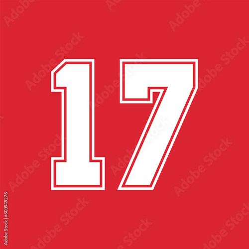 Basketball and Baseball Sport Numbers 17