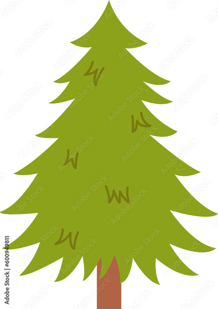 Vector illustration of green fir tree isolated on white background. Vector illustration of green fir tree isolated on white background.