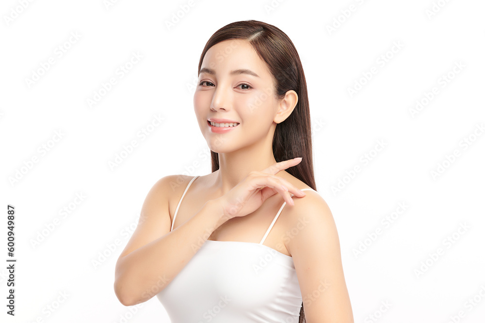 Beautiful young asian woman with clean fresh skin on white background, Face care, Facial treatment, Cosmetology, beauty and spa, Asian women portrait. Beautiful young asian woman with clean fresh skin on white background, Face care, Facial treatment, Cosmetology, beauty and spa, Asian women portrait.