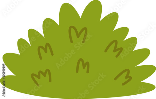 Vector illustration of cartoon green bush isolated on white background.