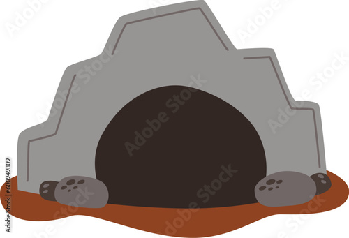 Vector illustration of cartoon wolf lair isolated on white background.