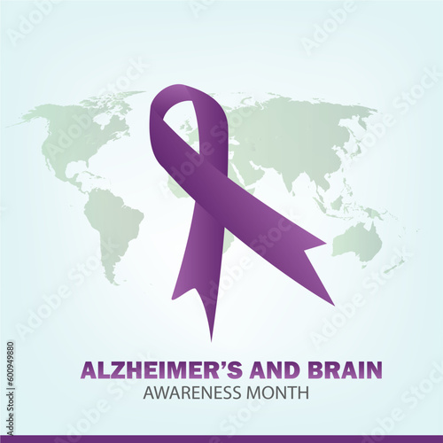 Vector Illustration of Alzheimer's and Brain Awareness Month. Simple and Elegant Design