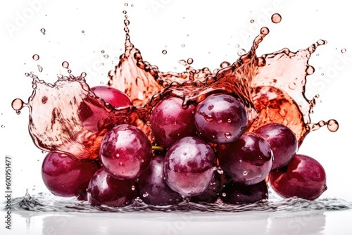 grapes falling into water, creating a splash Generative AI photo