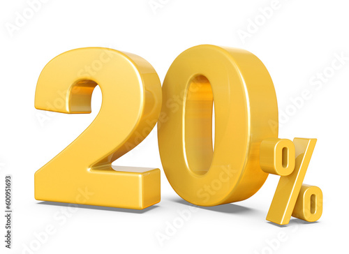 20 Percent Discount Sale Off Gold Number 