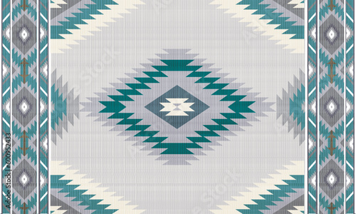 Navajo tribal vector seamless pattern. Native Indian ornament. Ethnic South Western decor style. Boho geometric ornament.folk.orientel. Window.tukey Mexican .blanket, rug. Woven carpet illustration.