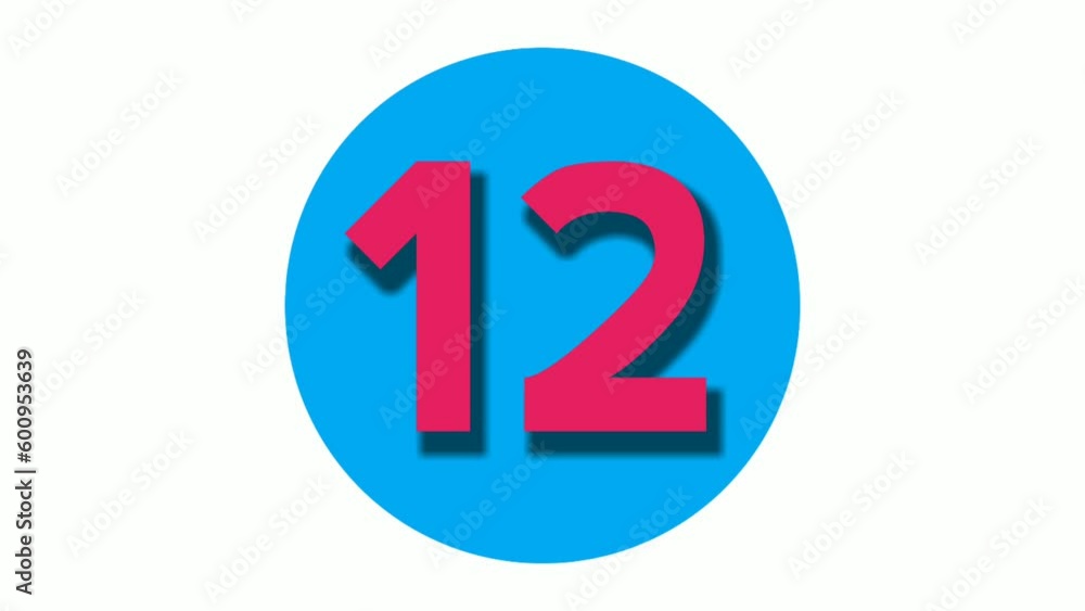 Number twelve 12 cartoon animation on white background,4k cartoon video number motion graphics for video elements Number twelve 12 cartoon animation on white background,4k cartoon video number motion graphics for video elements