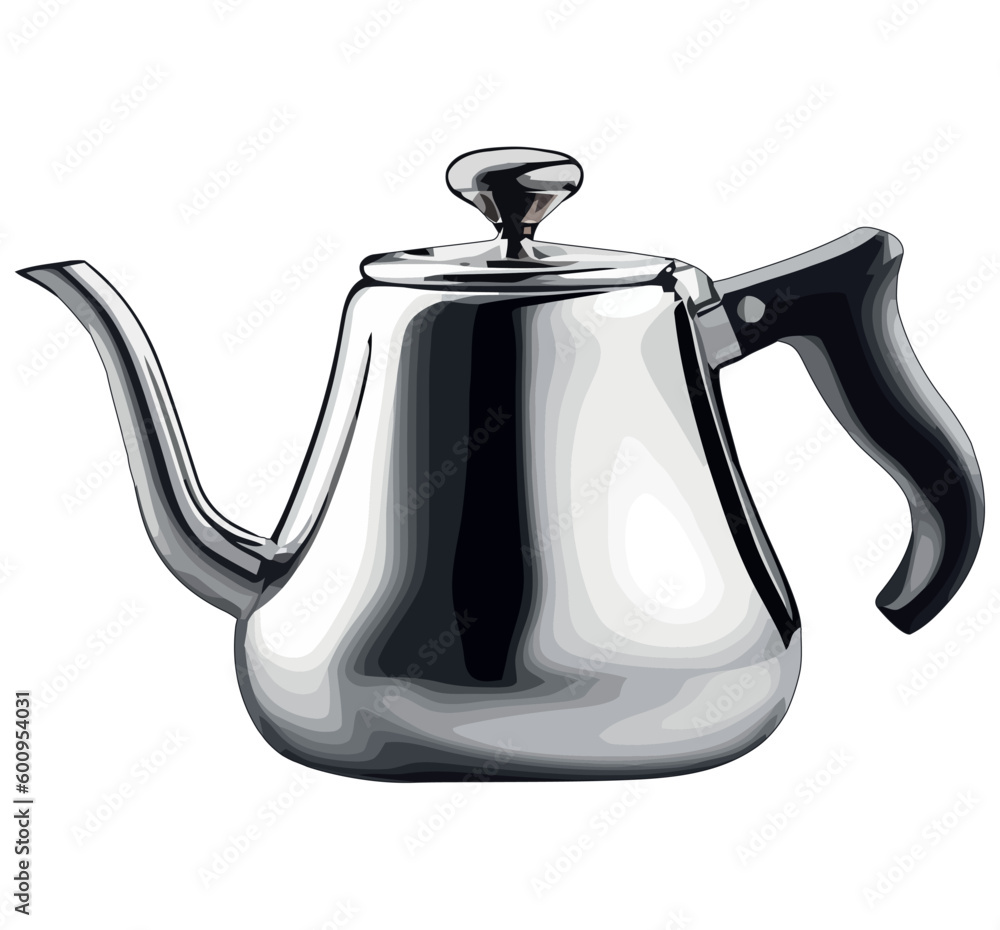 Obraz premium Hot tea poured from antique earthenware kettle
