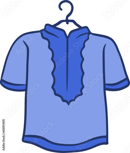 Islamic Prayer Clothes Flat Hand Drawn Illustration