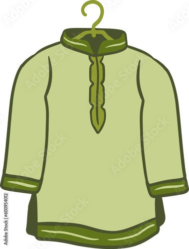 Islamic Prayer Clothes Flat Hand Drawn Illustration