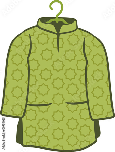 Islamic Prayer Clothes Flat Hand Drawn Illustration