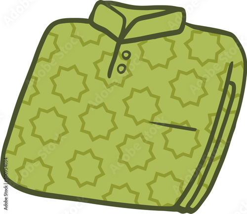Islamic Prayer Clothes Flat Hand Drawn Illustration
