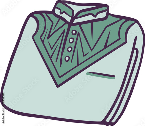 Islamic Prayer Clothes Flat Hand Drawn Illustration