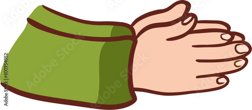 Islamic Sorry Gesture Flat Hand Drawn Illustration