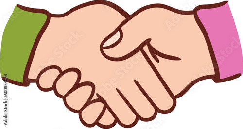 Islamic Handshake Gesture Flat Hand Drawn Illustration