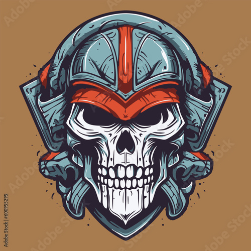 Hauntingly beautiful skull warrior tshirt design