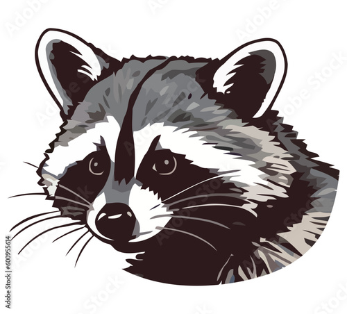Cute racoon watching with cheerful friendship eyes