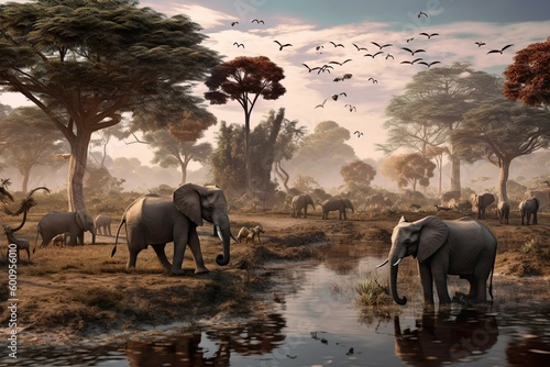 Wild Animals in Africa, elephants