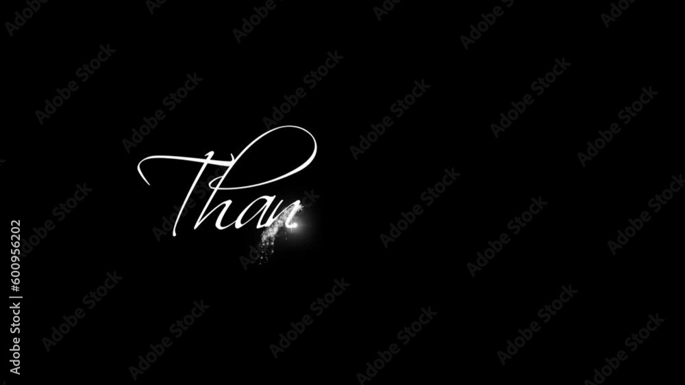 Thank You - Lettering Animation With Particles in Black Background. Great for opening video, Bumper, cinema, digital video, media publishing, film, short movie, etc Thank You - Lettering Animation With Particles in Black Background. Great for opening video, Bumper, cinema, digital video, media publishing, film, short movie, etc