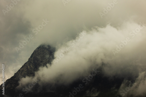 rain clouds over the mountain. Mountain landscape. Turkey.